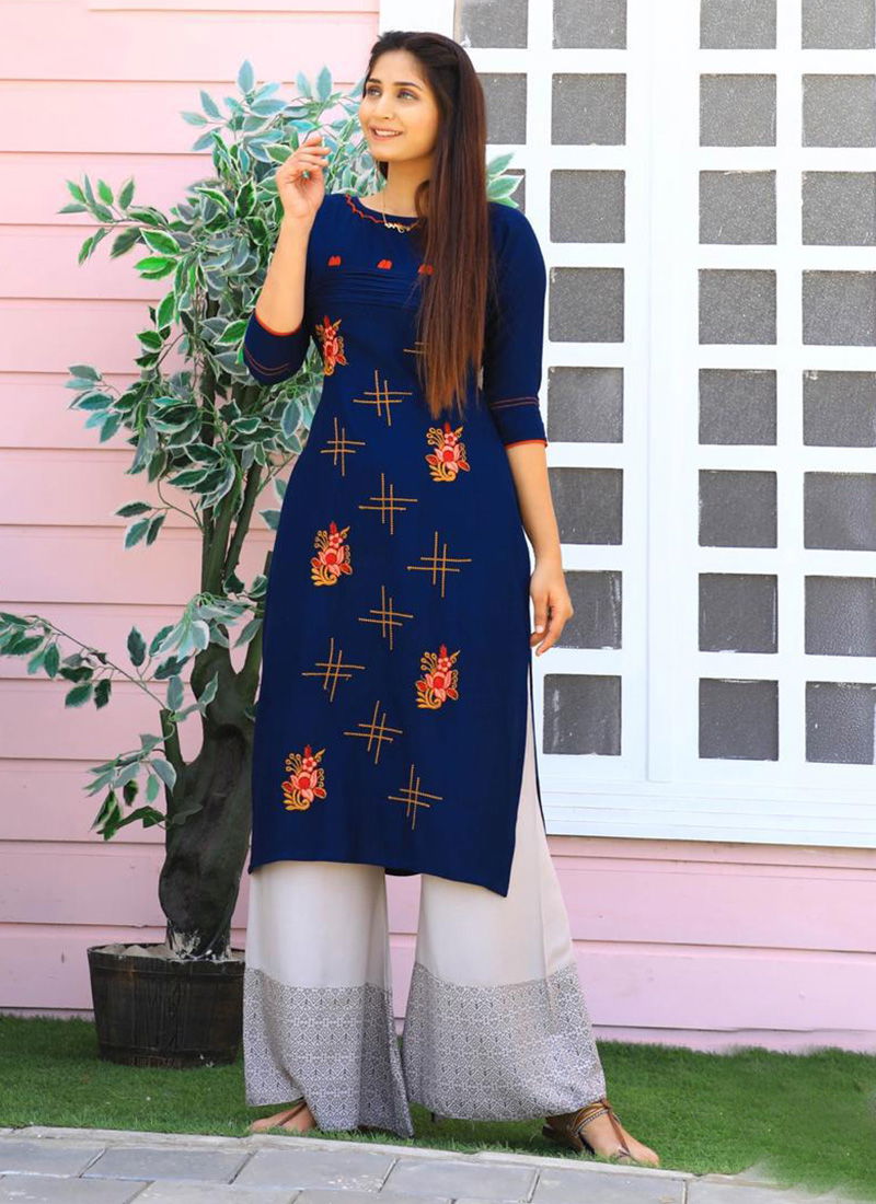 Fashion Girl Vol 2 Rayon Designer Embroidered Party wear Plazzo Kurti Collection 2001-2010